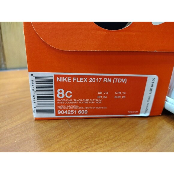 Nike Flex RN 904251-600 Pink Hook & Loop Toddlers Running Sneakers Girls US 8c - Picture 2 of 7